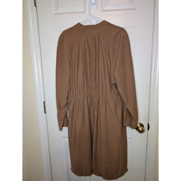 Lane Bryant Women's Size 1X (14/16) Jacket Brown Twill Utility Duster Open EUC - Picture 2 of 7